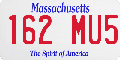 MA license plate 162MU5