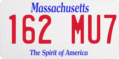 MA license plate 162MU7