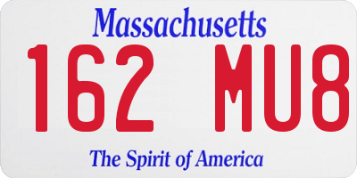 MA license plate 162MU8
