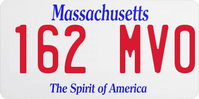 MA license plate 162MV0