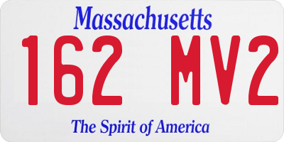 MA license plate 162MV2