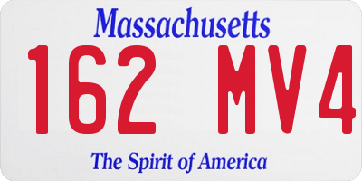MA license plate 162MV4