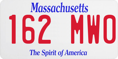 MA license plate 162MW0