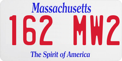 MA license plate 162MW2