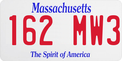 MA license plate 162MW3
