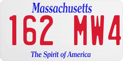 MA license plate 162MW4