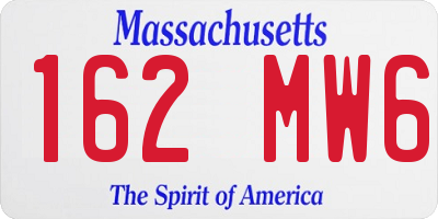 MA license plate 162MW6