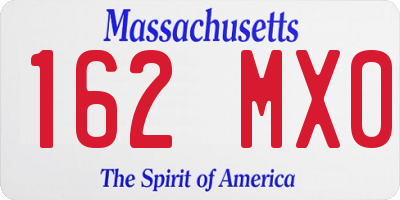 MA license plate 162MX0