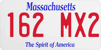 MA license plate 162MX2