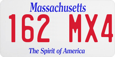 MA license plate 162MX4