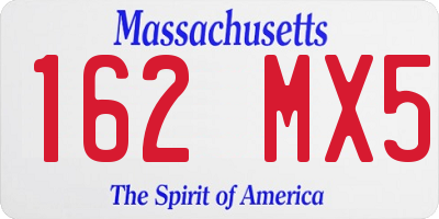 MA license plate 162MX5