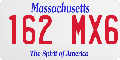 MA license plate 162MX6