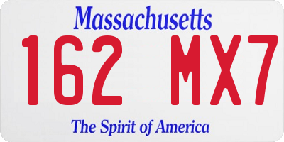 MA license plate 162MX7