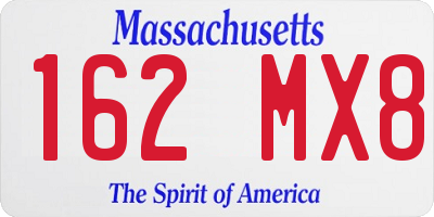 MA license plate 162MX8