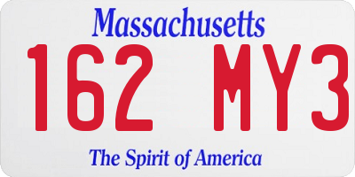 MA license plate 162MY3