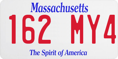 MA license plate 162MY4