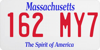 MA license plate 162MY7