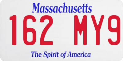 MA license plate 162MY9