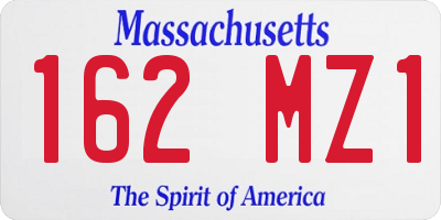 MA license plate 162MZ1