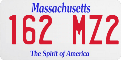 MA license plate 162MZ2