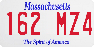 MA license plate 162MZ4