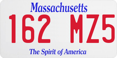 MA license plate 162MZ5