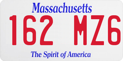 MA license plate 162MZ6