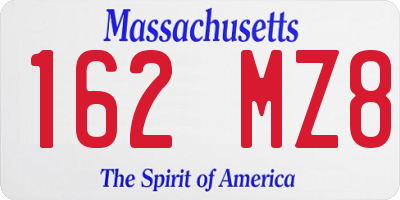 MA license plate 162MZ8