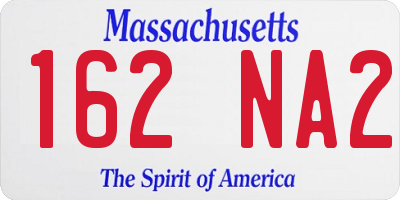 MA license plate 162NA2