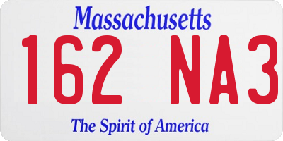 MA license plate 162NA3