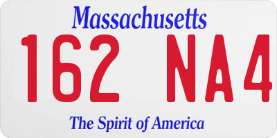 MA license plate 162NA4