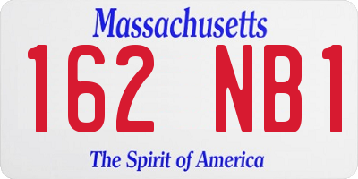 MA license plate 162NB1