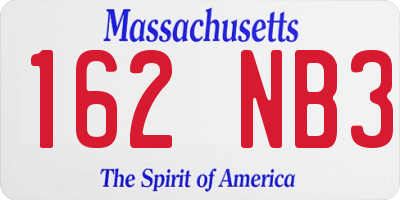 MA license plate 162NB3