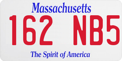 MA license plate 162NB5