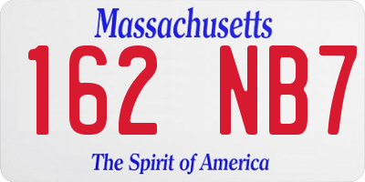 MA license plate 162NB7