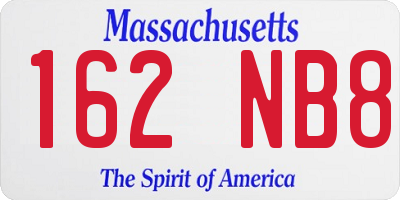 MA license plate 162NB8