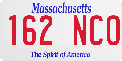 MA license plate 162NC0