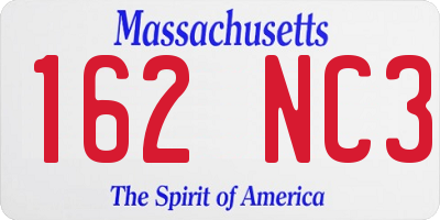 MA license plate 162NC3
