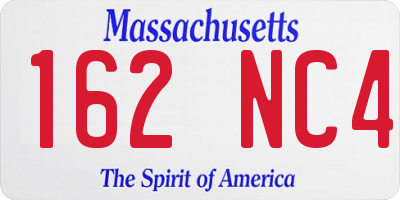 MA license plate 162NC4