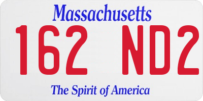 MA license plate 162ND2