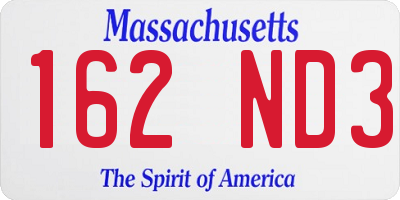 MA license plate 162ND3