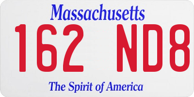 MA license plate 162ND8