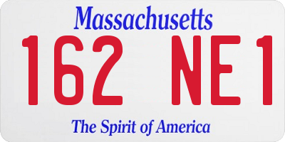 MA license plate 162NE1