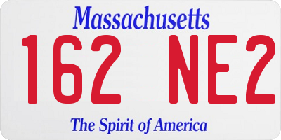 MA license plate 162NE2