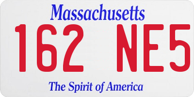 MA license plate 162NE5