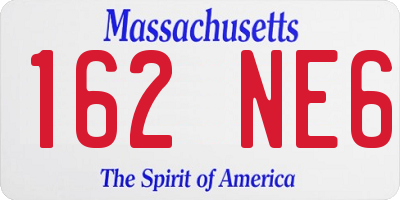 MA license plate 162NE6