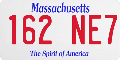 MA license plate 162NE7