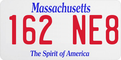 MA license plate 162NE8