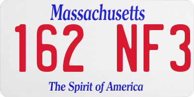 MA license plate 162NF3