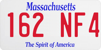 MA license plate 162NF4